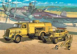 Academy 1/72 WWII Ground Vehicle Set 3 - German Fuel Truck and Schwimmwagen