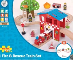BigJigs Fire Station Train Set