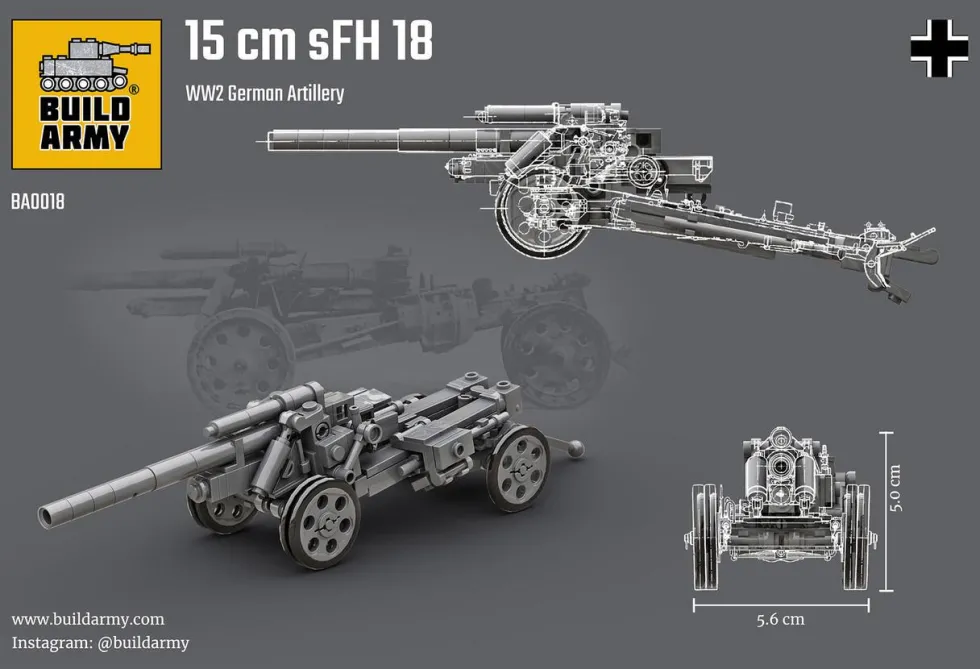 Build Army 1/35 German 15cm SFH 18 Artillery