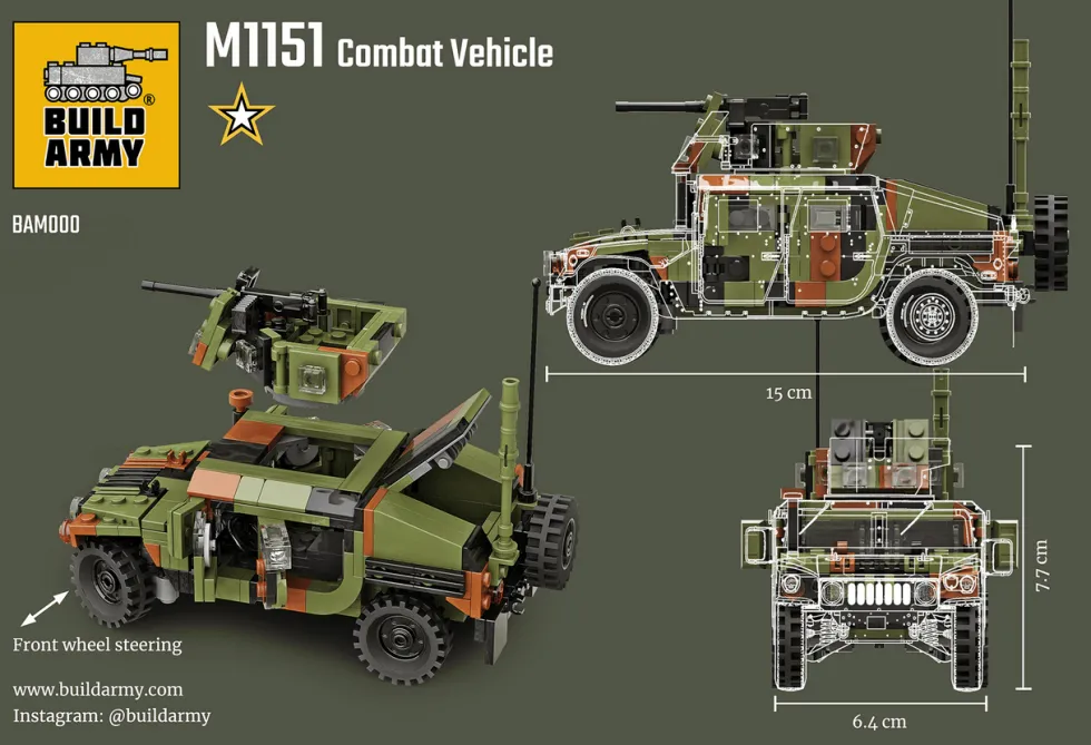Build Army 1/33 M1151 Hummer Humvee