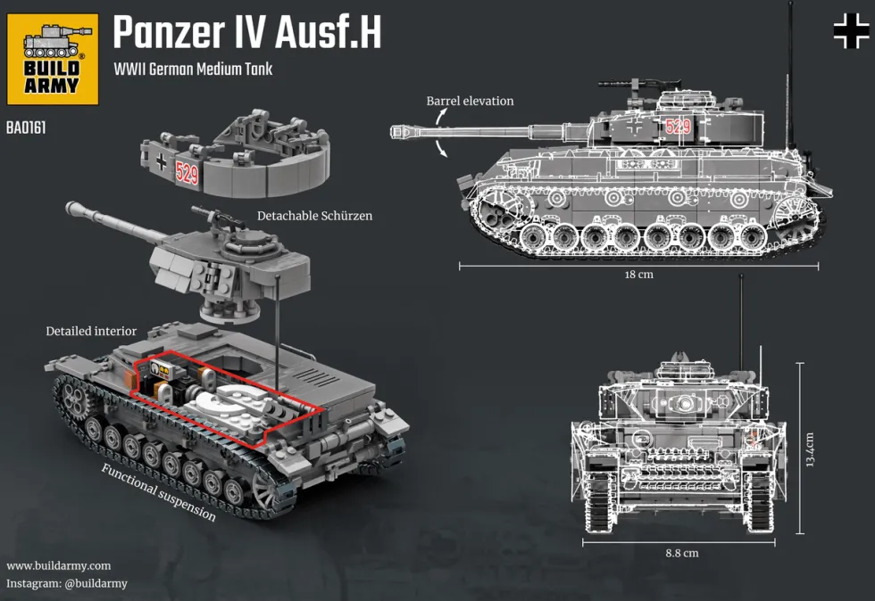 Build Army 1/33 Pz.Kpfw.IV Ausf.H Medium Tank