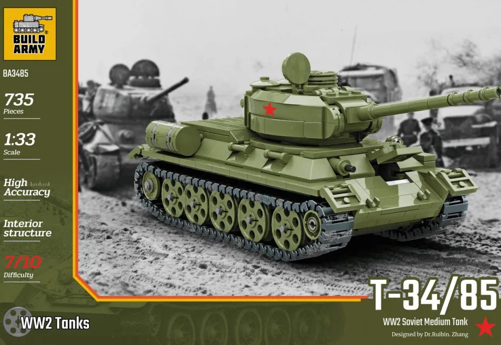 Build Army 1/33 T-34/85 Medium Tank