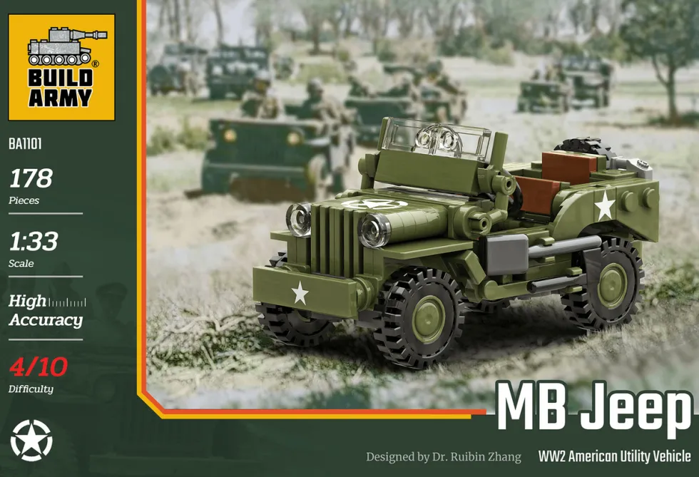 Build Army 1/33 Willys MB Jeep Utility Vehicle