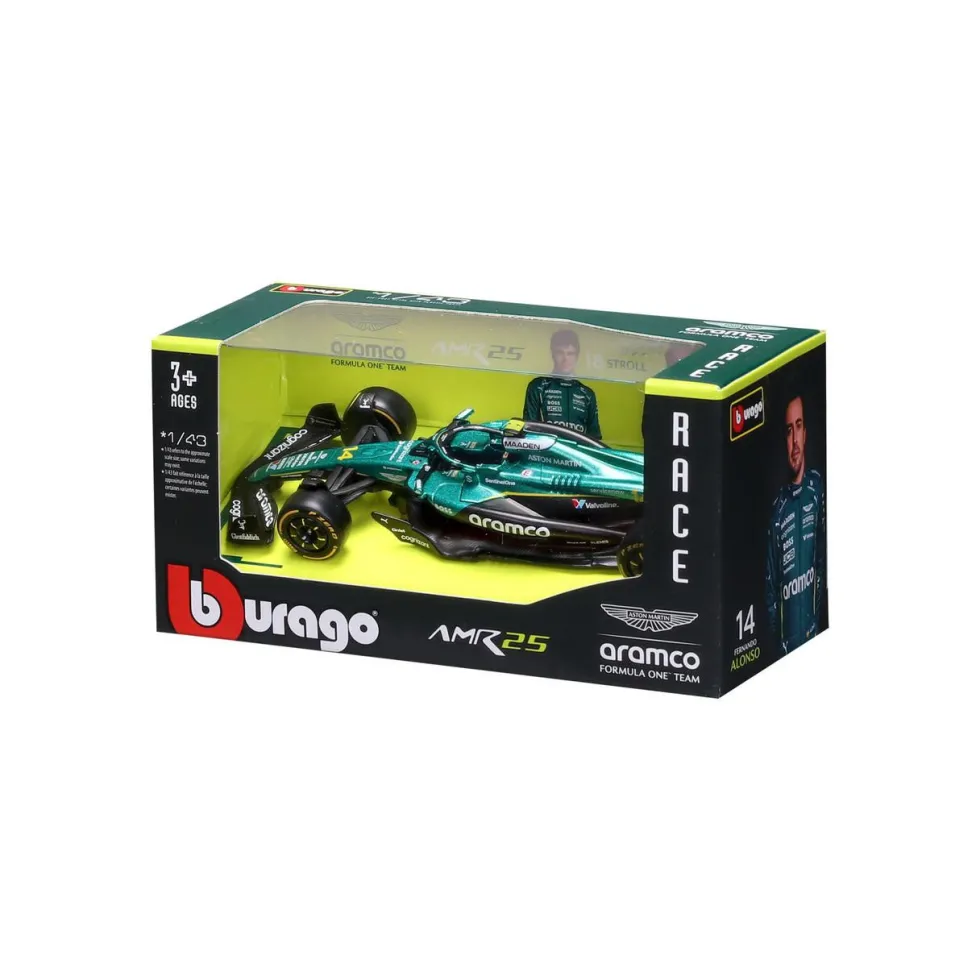 Burago 1/43 Aston Martin AMR25 F1 2025 #14 Fernando Alonso Diecast Model