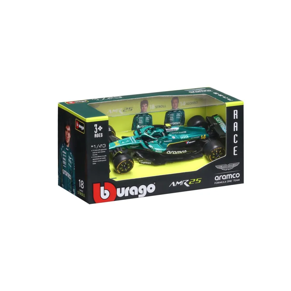 Burago 1/43 Aston Martin AMR25 F1 2025 #14 Fernando Alonso Diecast Model