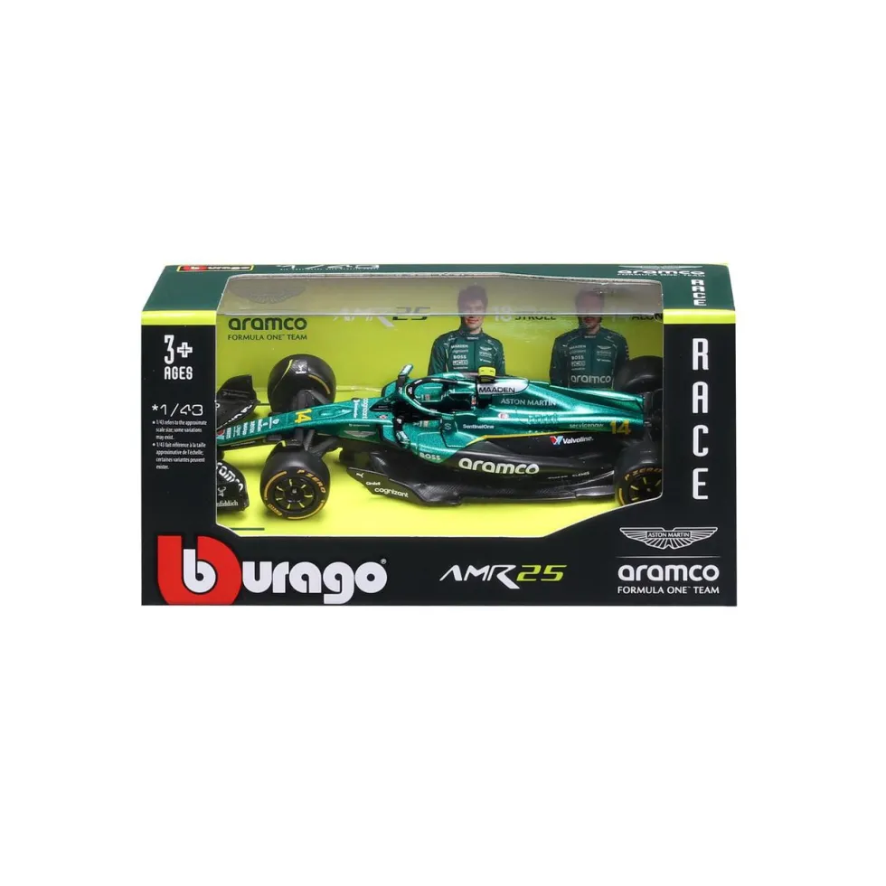 Burago 1/43 Aston Martin AMR25 F1 2025 #14 Fernando Alonso Diecast Model