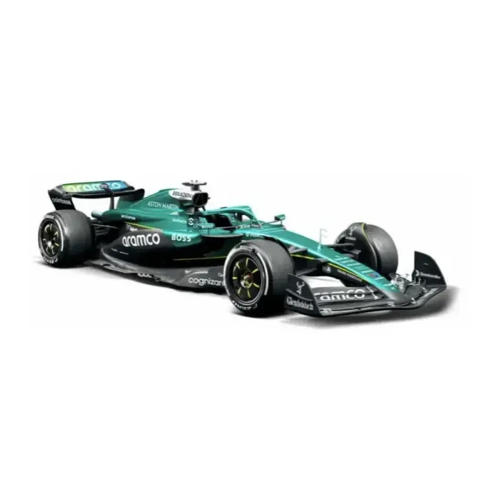 Burago 1/24 F1 Aston Martin AMR24 with Driver Helmet - Fernando Alonso Diecast Model