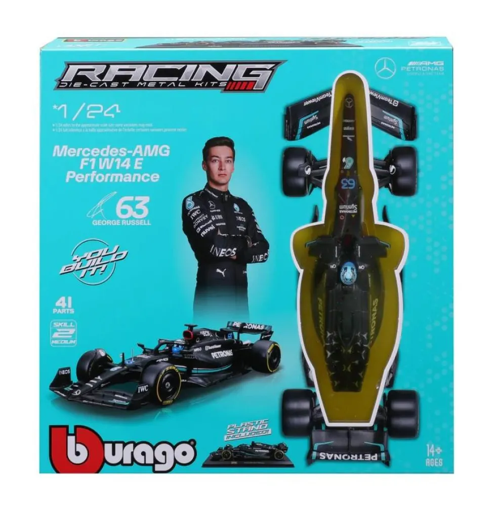 Burago 1/24 F1 MB W14 2023 Russell Diecast Model Kit