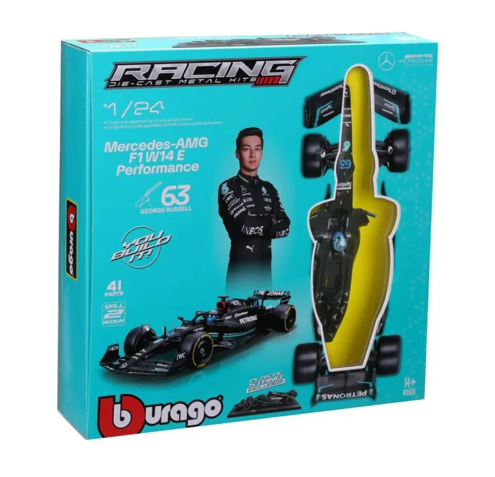 Burago 1/24 F1 MB W14 2023 Russell Diecast Model Kit