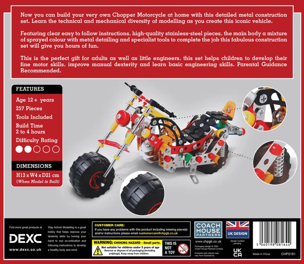 Coach House Partners - Chopper Motorcycle - Metal Construction Set