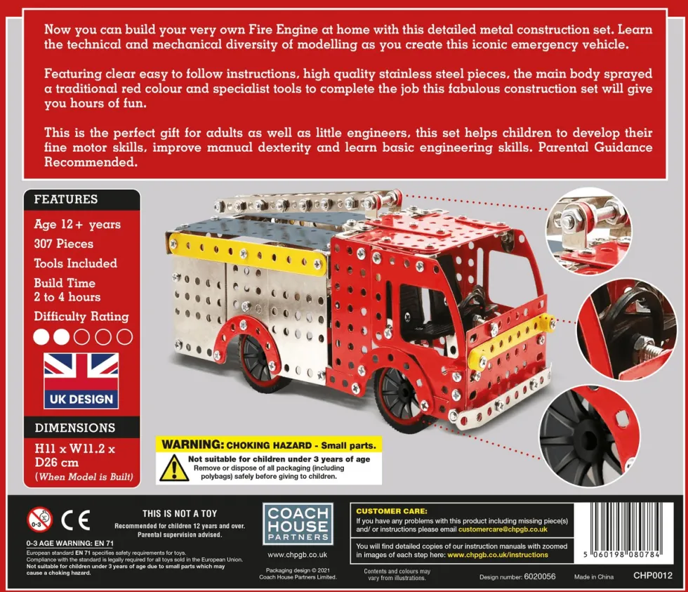 Coach House Partners - Fire Engine - Metal Construction Set