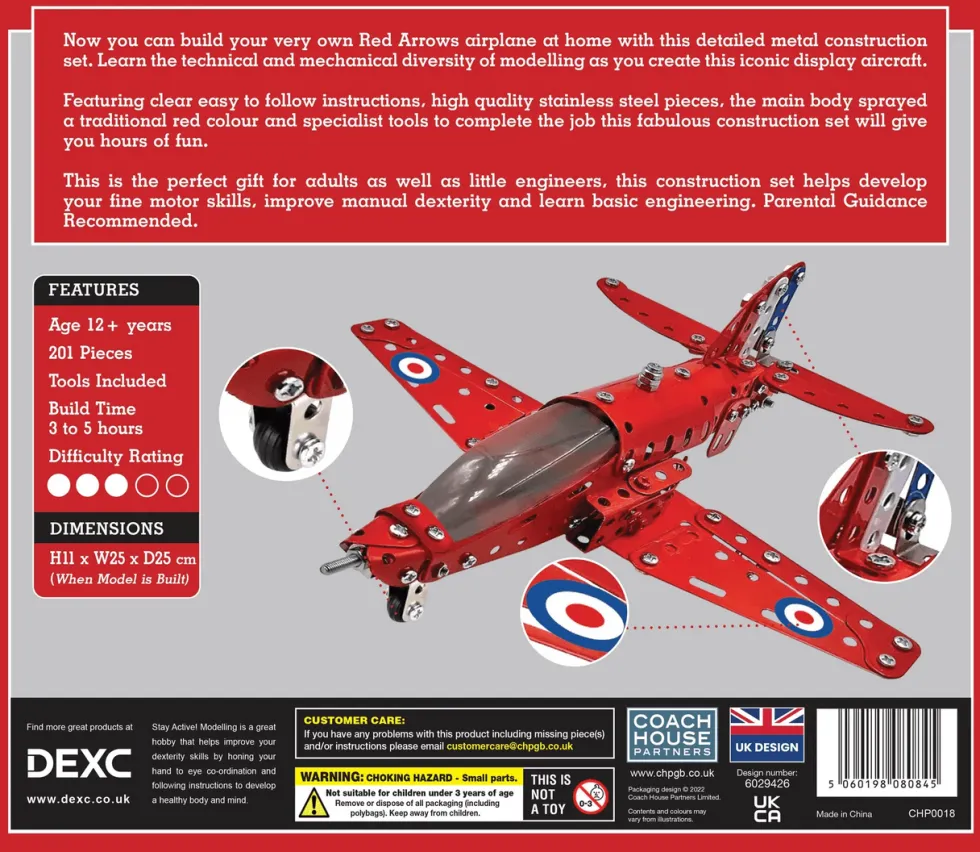 Coach House Partners - Red Arrows BAE Hawk - Metal Construction Set