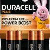 Duracell Plus AA LR06 Alkaline Batteries (4 Pack)