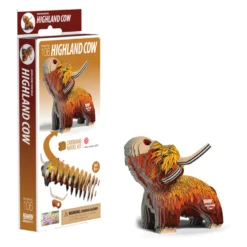 Eugy 106 Highland Cow Card 3D Puzzle