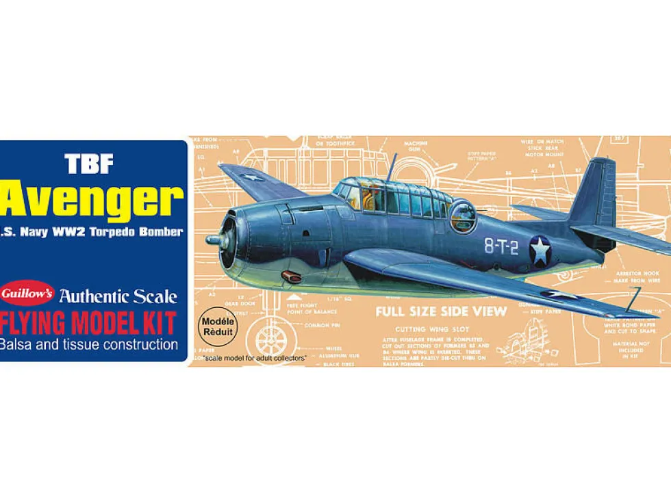 Guillow 1/38 Grumman TBF Avenger Balsa Model Kit