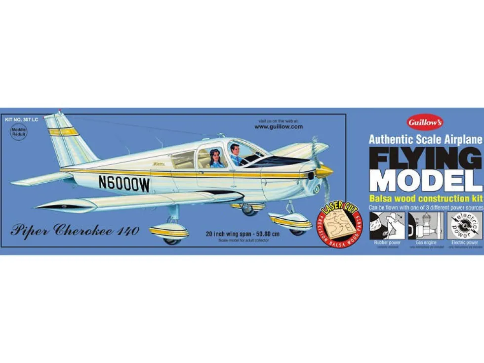 Guillow 1/20 Piper Cherokee 140 Balsa Model Kit