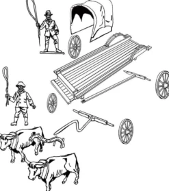 Hat Industrie 1/72 Colonial Ox Drawn Wagon Model Kit