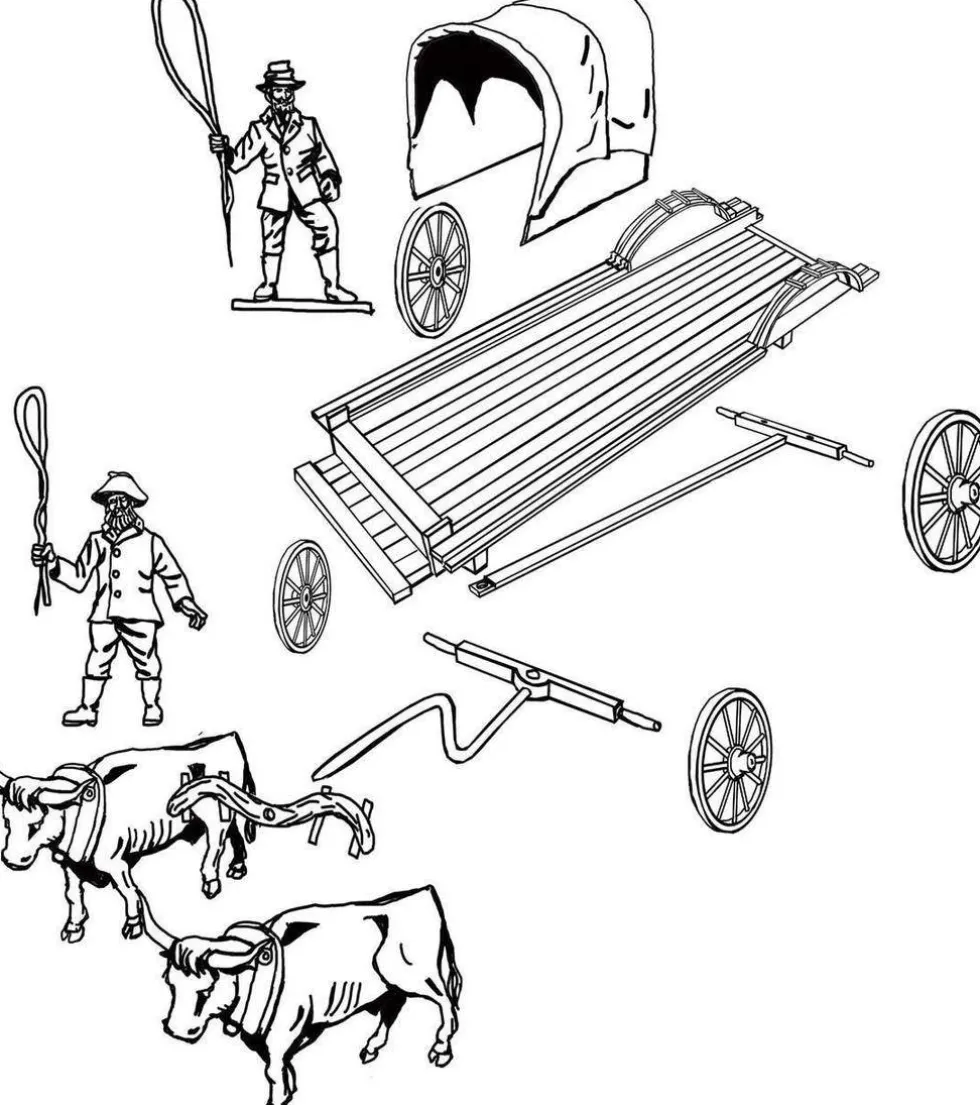Hat Industrie 1/72 Colonial Ox Drawn Wagon Model Kit