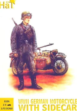 Hat Industrie 1/72 WWII German Motorcycle with Sidecar