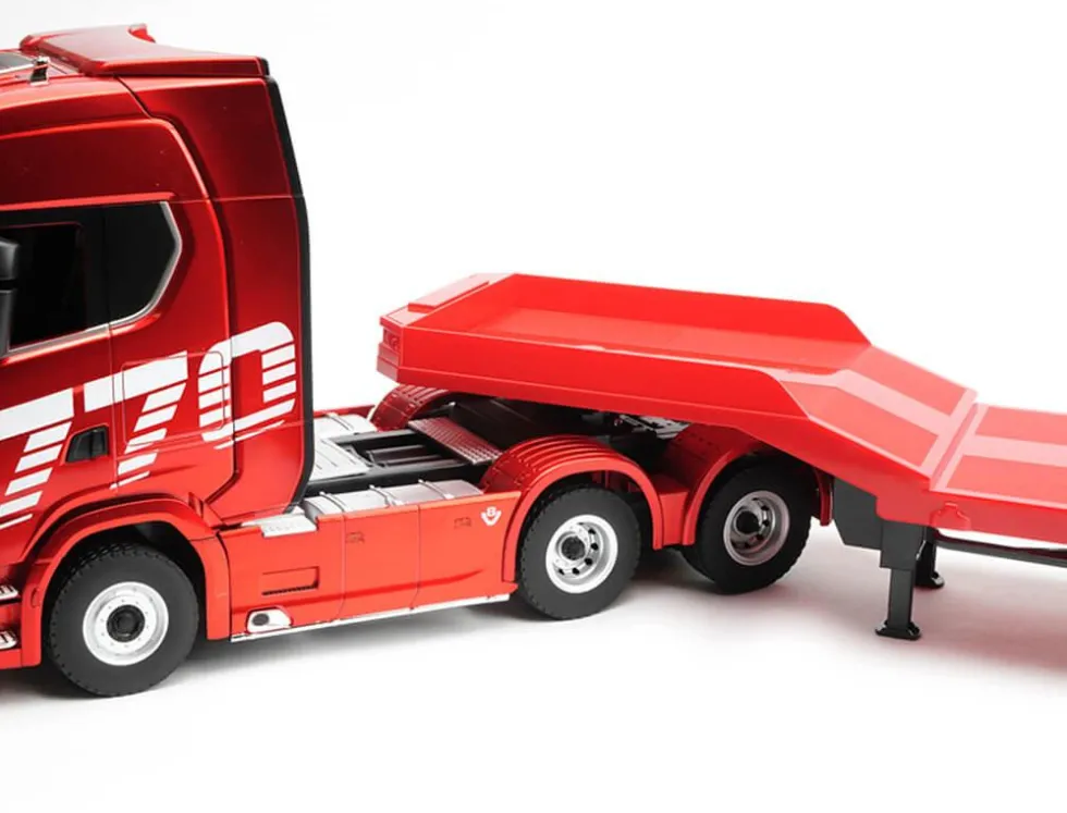 HuiNa RC 1/18 Haulage Flatbed Trailer Red 2.4G RTR