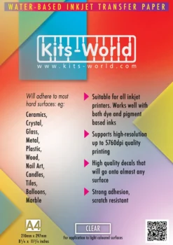 Kits World Decal Sheets for Inkjet Printers x3 Clear