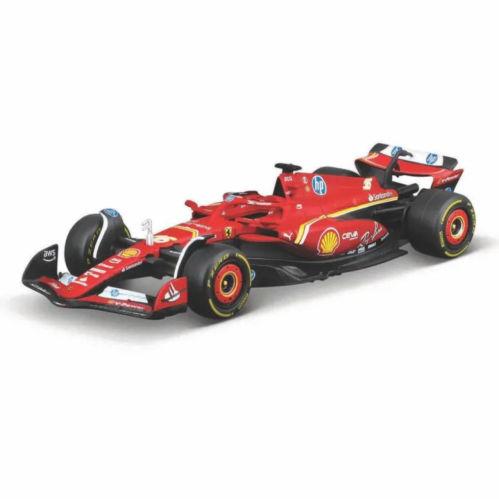 Maisto 1/41 Mini Metal Diecast RC F1 Racing Track And Ferrari 2024 Leclerc