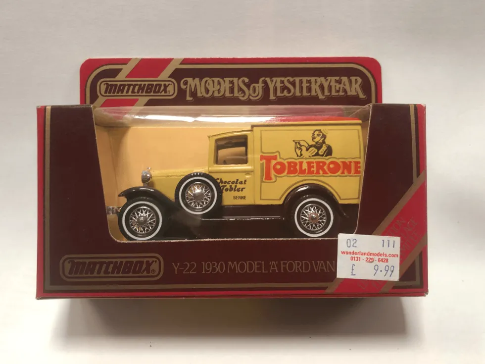 Matchbox Models of Yesteryear 1/40 1930 Ford Model A Toblerone Delivery Van (Y-22) Diecast Model