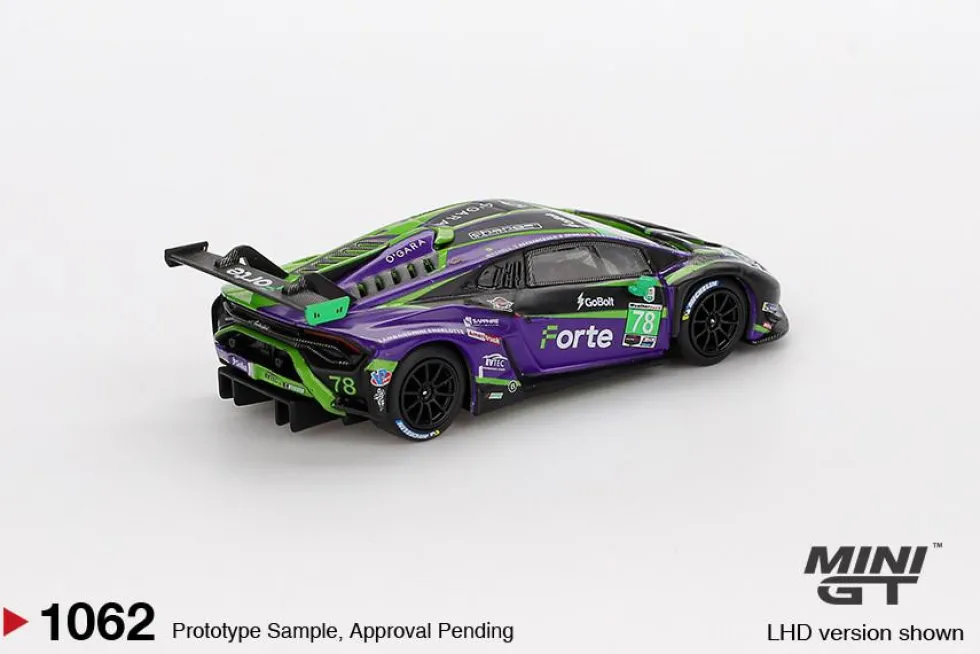 Mini GT 1/64 Lamborghini Huracán GT3 EVO2 #78 Forte Racing 2024 IMSA Daytona 24 Hrs