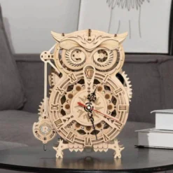Rokr Owl Clock 3D Wooden Kit