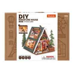 Rolife Miniature House A-Frame Cabin Diorama Kit