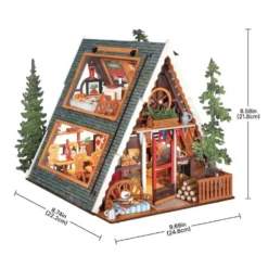 Rolife Miniature House A-Frame Cabin Diorama Kit