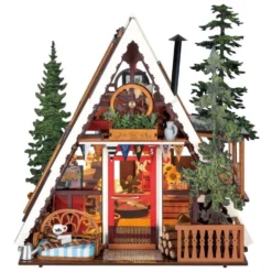 Rolife Miniature House A-Frame Cabin Diorama Kit