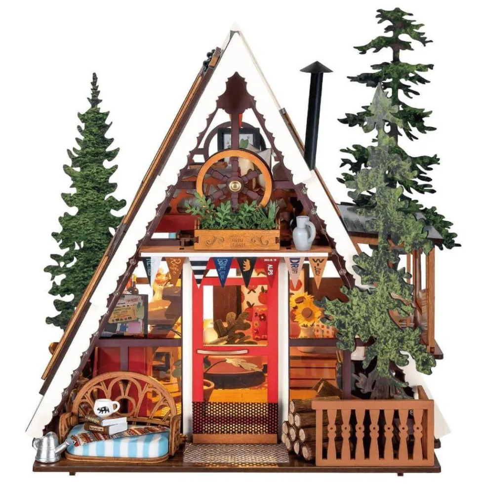 Rolife Miniature House A-Frame Cabin Diorama Kit