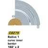 Scalextric Radius 1 Border Cut To Size 22.5 deg (x2)
