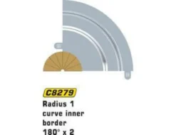 Scalextric Radius 1 Border Cut To Size 22.5 deg (x2)