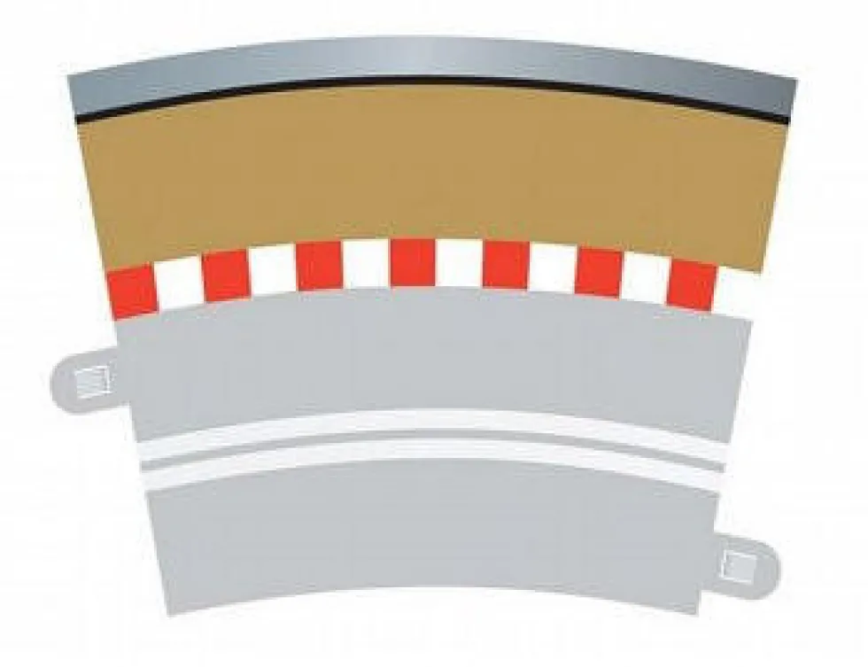 Scalextric Single Lane Radius 3 Curve Outer Borders 22.5 x 4