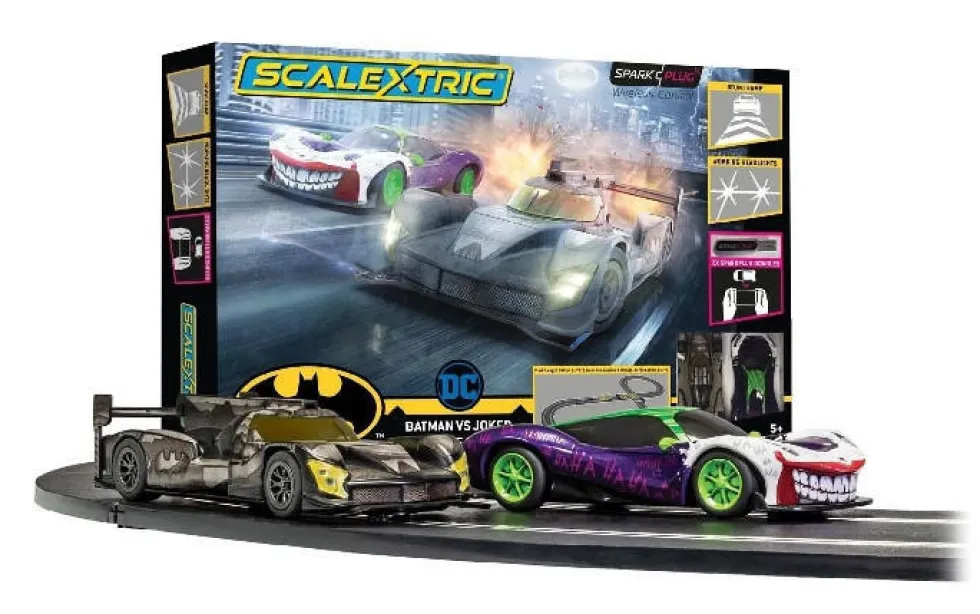 Scalextric Spark Plug Batman vs Joker Slot Car Set