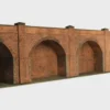Superquick 1/76 Low Relief Embankment Arches (Red Brick) Card Building Kit