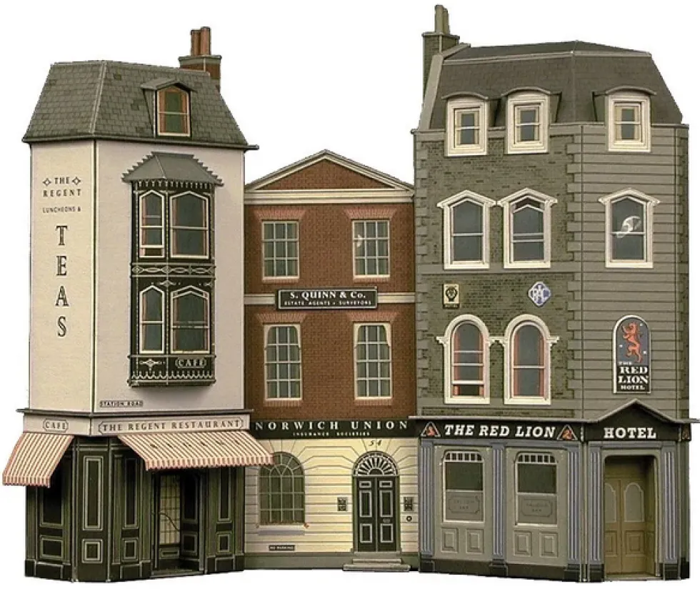 Superquick 1/76 Low Relief Hotel, Offices & Restaurant Card Building Kit