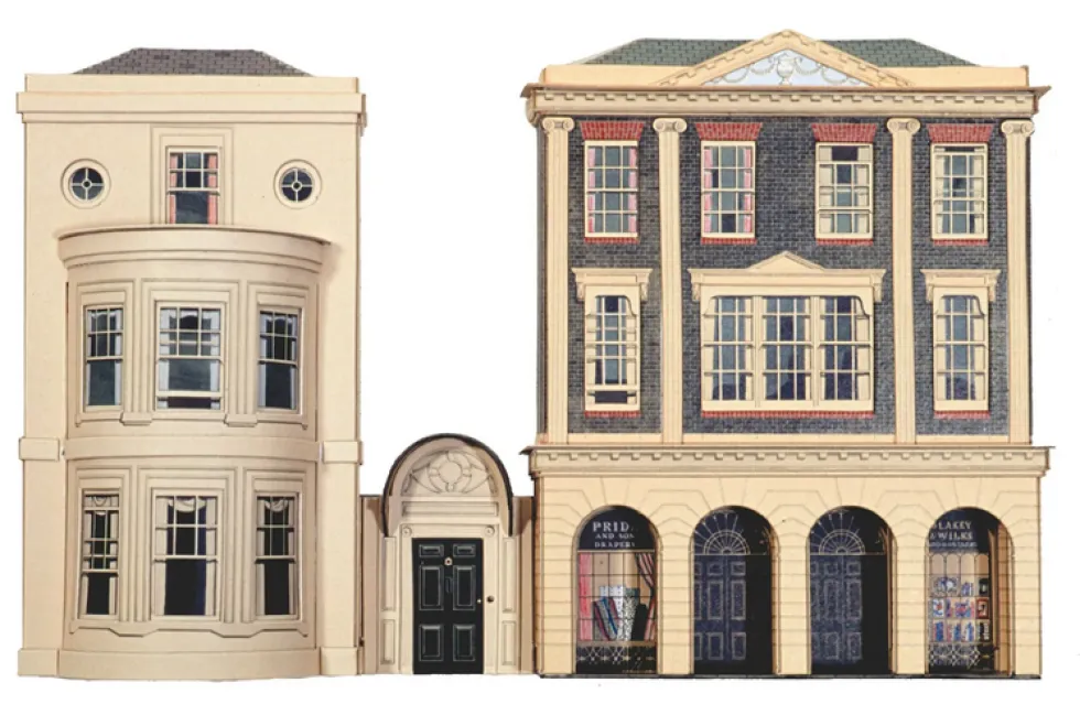 Superquick 1/76 Low Relief Regency Period Shops & House Card Building Kit