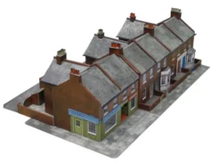 Superquick 1/76 Low Relief Terrace Fronts (Red Brick) Card Building Kit