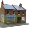 Superquick 1/76 Low Relief Terrace Corner (Red Brick) Card Building Kit