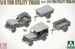 Takom 1/16 ΒΌ-ton Utility Truck & utility trailer