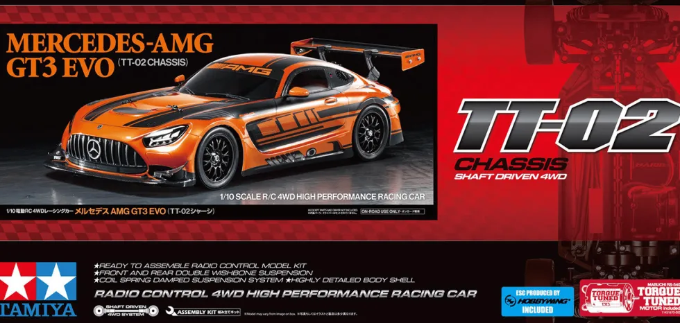 Tamiya 1/10 RC Mercedes-AMG GT3 EVO TT-02 Kit