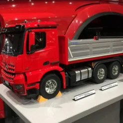 Tamiya RC 1/14 Mercedes Arocs 3348 Dump Truck Red and Silver Model Kit