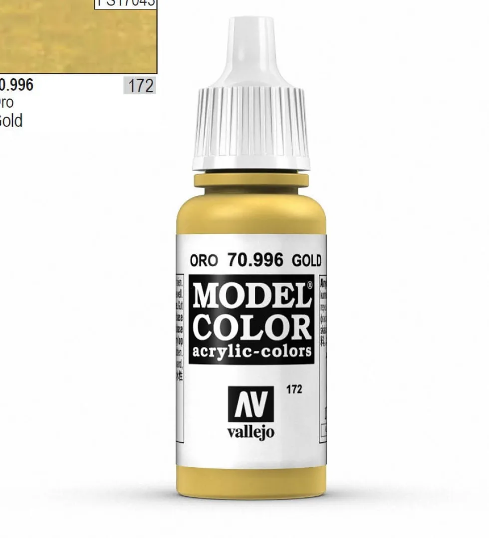 Vallejo Model Color 996 17ml Gold Metallic Acrylic Paint