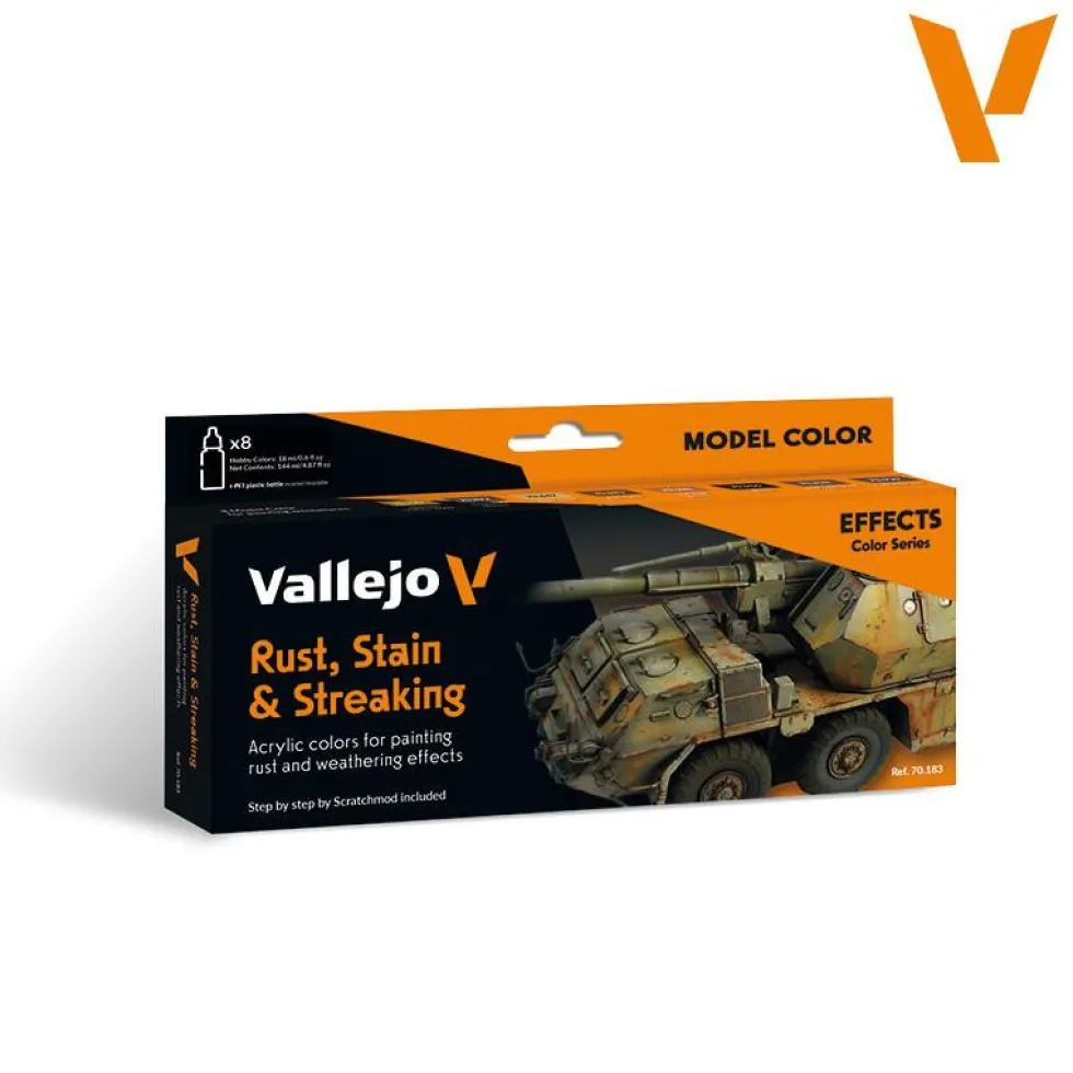 Vallejo Model Color Set - Rust, Stains & Streaking Paint Set