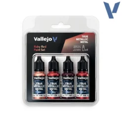 Vallejo True Metallic Metal TMM Paint Set - Ruby Red