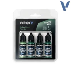 Vallejo True Metallic Metal TMM Paint Set - Dusken Green