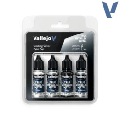 Vallejo True Metalllic Metal TMM Paint Set - Sterling Silver